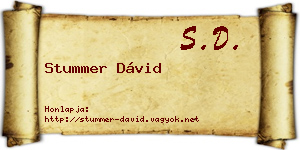 Stummer Dávid névjegykártya